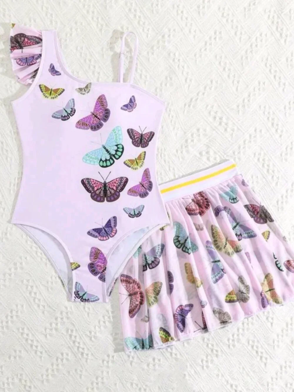 Girls Butterfly swim with skirt cover size 10-12 Girl (F18)